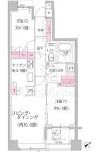 パークハウス目黒東山　703号室　間取り