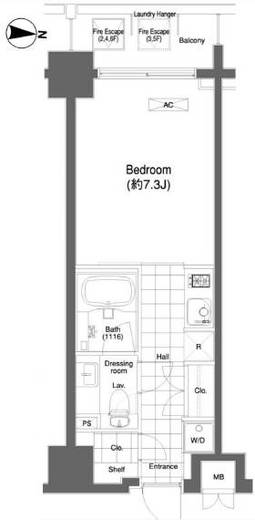 プライムアーバン目黒大橋ヒルズ　307号室　間取り