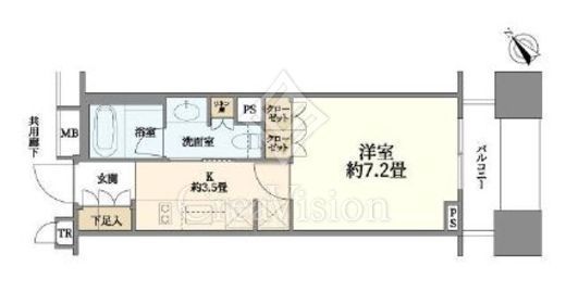 ブリリア銀座id　1404号室　間取り