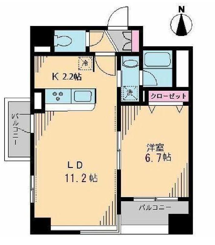 ブルソール信濃町　502号室　間取り