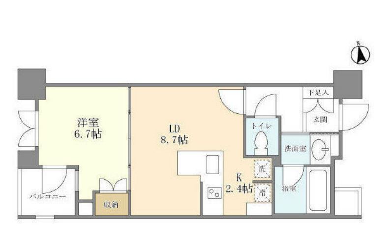 シティハウス東京新橋　807号室　間取り