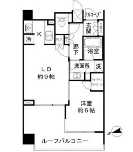 シティハウス東京新橋　1005号室　間取り