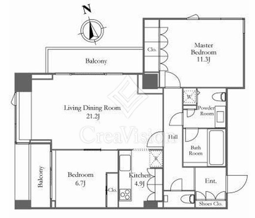 ザ・ウエストミンスター六本木　7F1号室　間取り