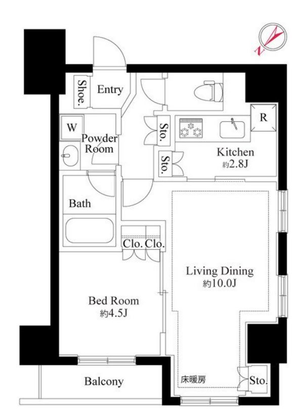 グランスイート銀座レスティモナーク　501号室　間取り
