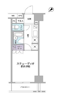 グランスイート銀座レスティモナーク　1104号室　間取り