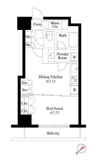 グランスイート銀座レスティモナーク　1105号室　間取り