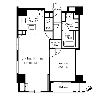 グランスイート銀座レスティモナーク　1106号室　間取り