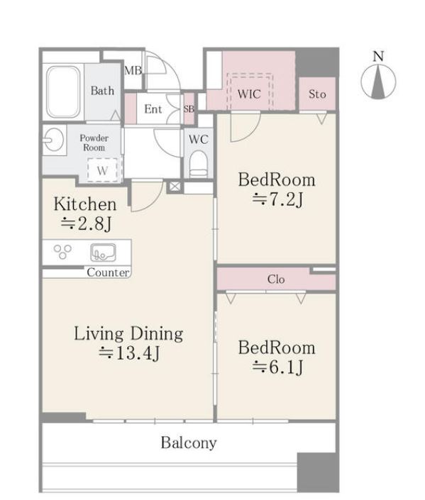 クレアールフレスカ　902号室　間取り