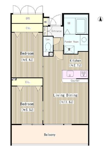 クレアールフレスカ　303号室　間取り