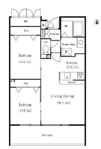 クレアールフレスカ　703号室　間取り
