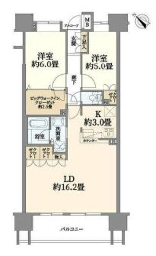 クレストシティレジデンス　9F2号室　間取り