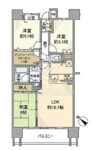 クレストシティレジデンス　1411号室　間取り