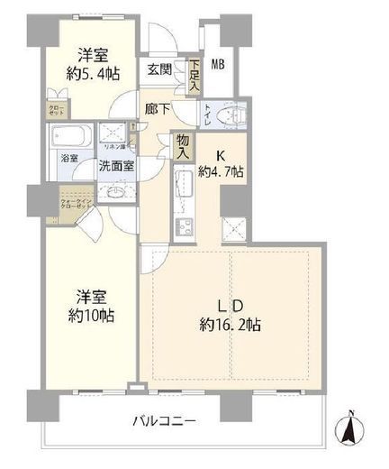 イーストコモンズ清澄白河フロントタワー　12F1号室　間取り