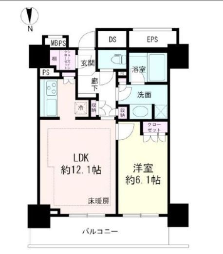 ライオンズ四谷タワーゲート　1101号室　間取り