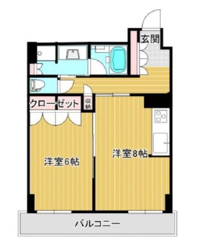 ライオンズ四谷タワーゲート　2905号室　間取り