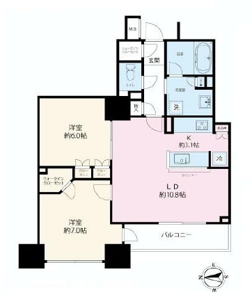ライオンズ四谷タワーゲート　503号室　間取り