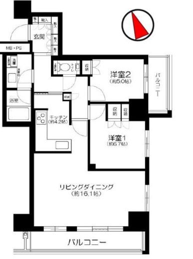 ザ・パークハウス新宿タワー　1414号室　間取り