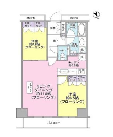 ザ・パークハウス新宿タワー　2F1号室　間取り