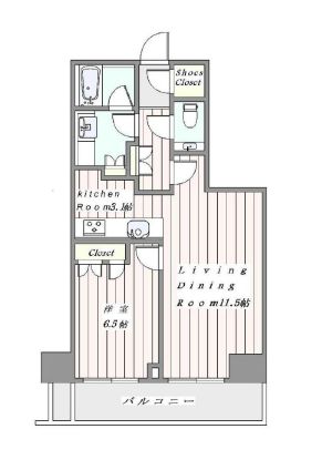 ザ・パークハウス新宿タワー　913号室　間取り