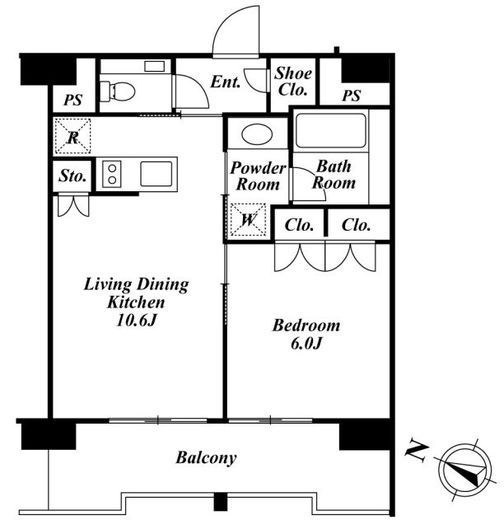 ベルファース目黒　1107号室　間取り