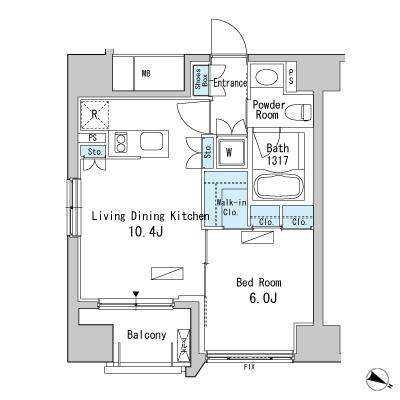 ベルファース目黒　703号室　間取り