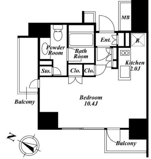 ベルファース目黒　804号室　間取り