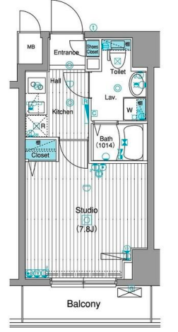グランド・ガーラ銀座　2F号室　間取り