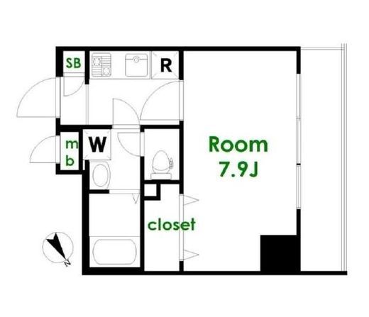 グランド・ガーラ銀座　1414号室　間取り