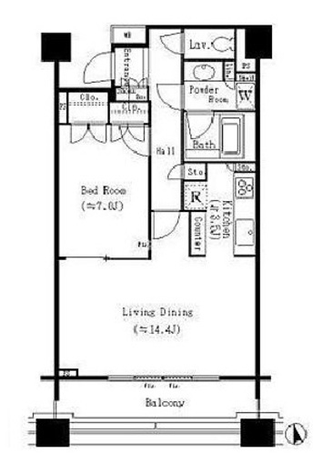 麻布市兵衛町ホームズ　602号室　間取り