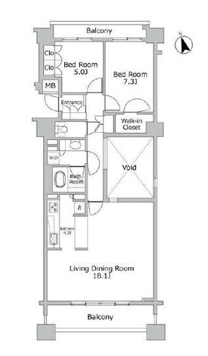 麻布市兵衛町ホームズ　403号室　間取り
