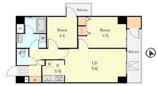 カルチェ恵比寿　504号室　間取り