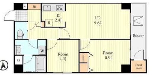 カルチェ恵比寿　603号室　間取り
