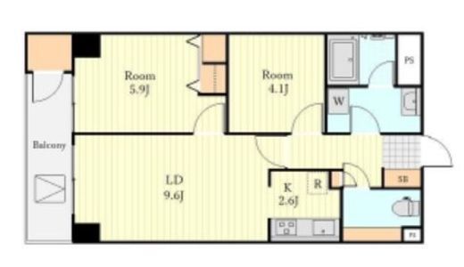 カルチェ恵比寿　702号室　間取り