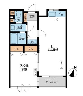カッシア目黒　703号室　間取り