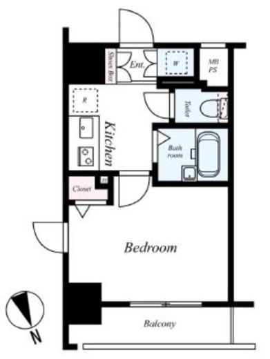パークウェル麻布十番　601号室　間取り