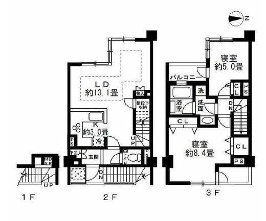 オープンレジデンス高輪台　2F1号室　間取り