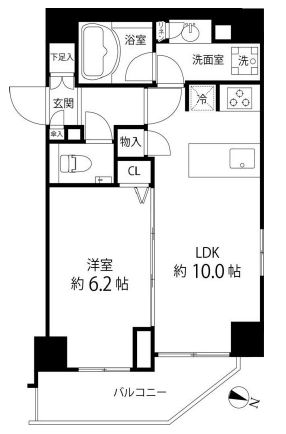 麻布十番レジデンス　801号室　間取り