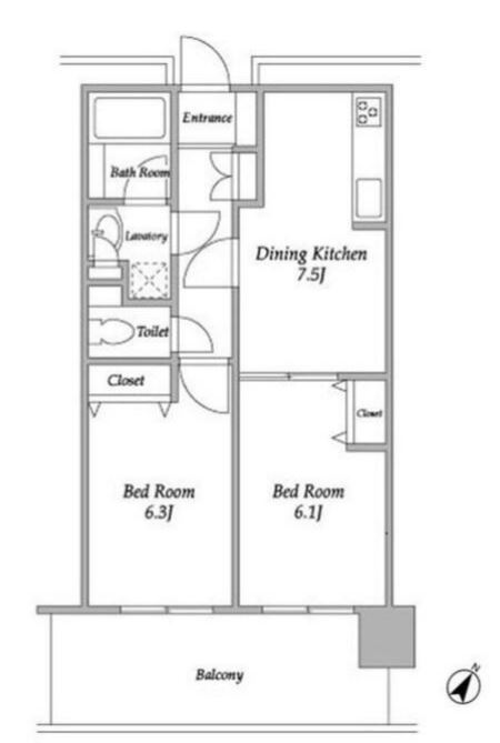 プラザタワー勝どき　2508号室　間取り
