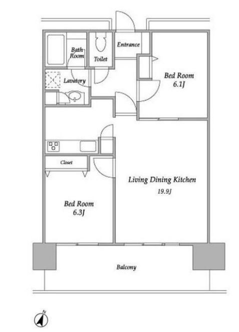 プラザタワー勝どき　1209号室　間取り
