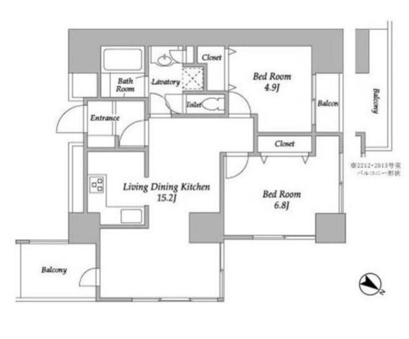 プラザタワー勝どき　1112号室　間取り