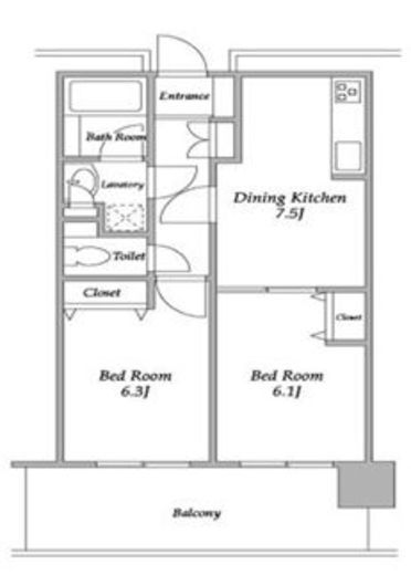 プラザタワー勝どき　2708号室　間取り