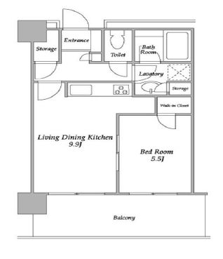 プラザタワー勝どき　2715号室　間取り
