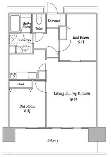 プラザタワー勝どき　2809号室　間取り