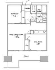 プラザタワー勝どき　3310号室　間取り