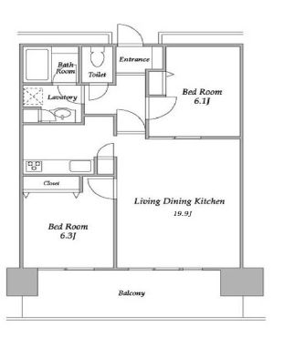 プラザタワー勝どき　3409号室　間取り