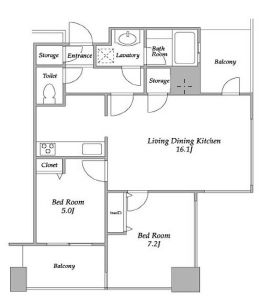 プラザタワー勝どき　3511号室　間取り