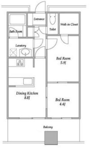 プラザタワー勝どき　3708号室　間取り