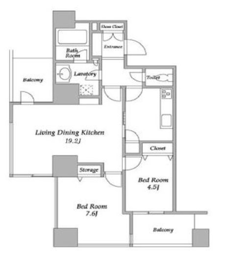 プラザタワー勝どき　902号室　間取り