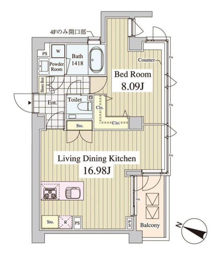 カーサ　アルボーレ(Casa Albore)　401号室　間取り