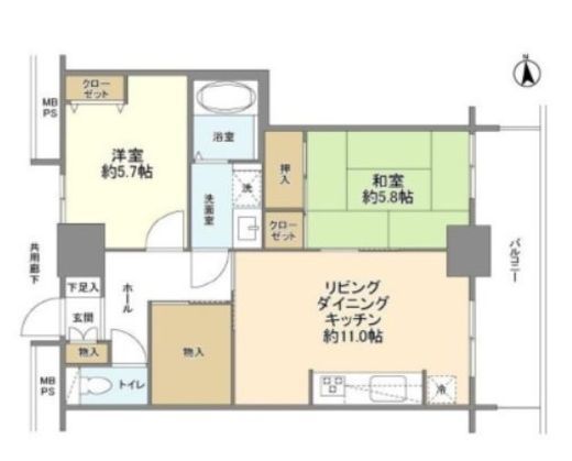 ベイシティ晴海スカイリンクタワー　1307号室　間取り